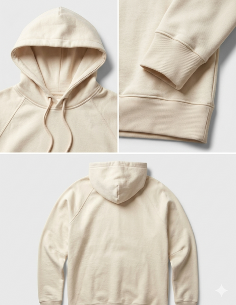 1101 HOODIE FRENCH TERRY PULLOVER PERLA