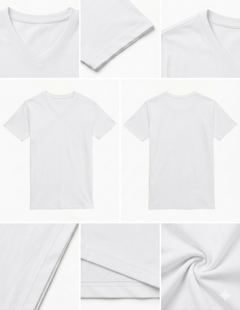 1501 CAMISETA CUELLO V CAB 175GR BLANCO